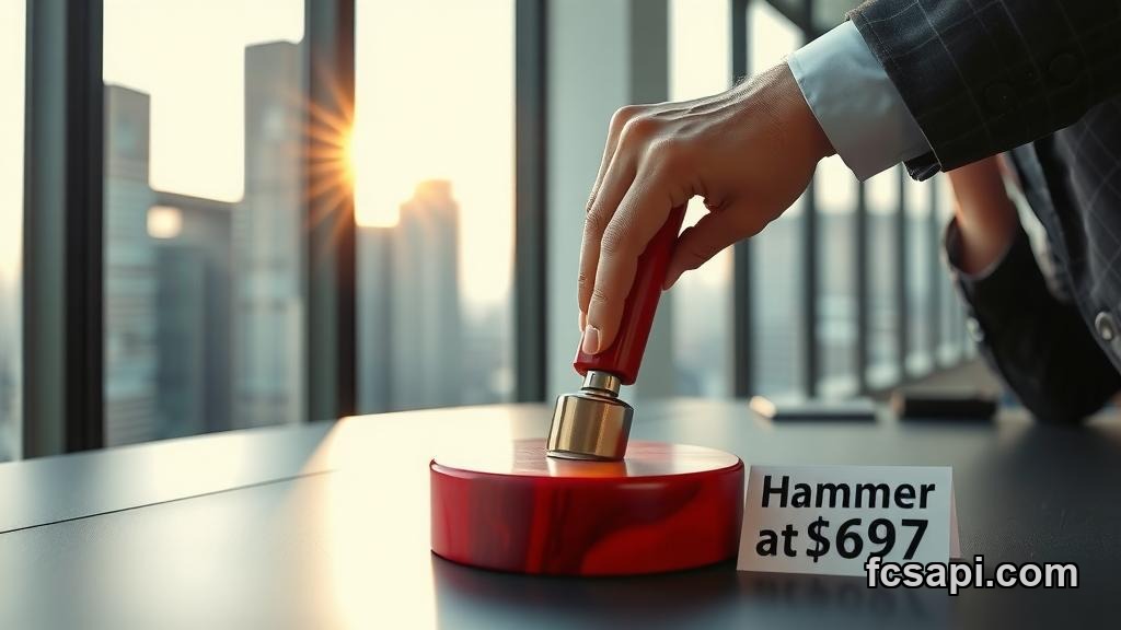 Trader analyzing argenx SE hammer candle pattern at $697 price level