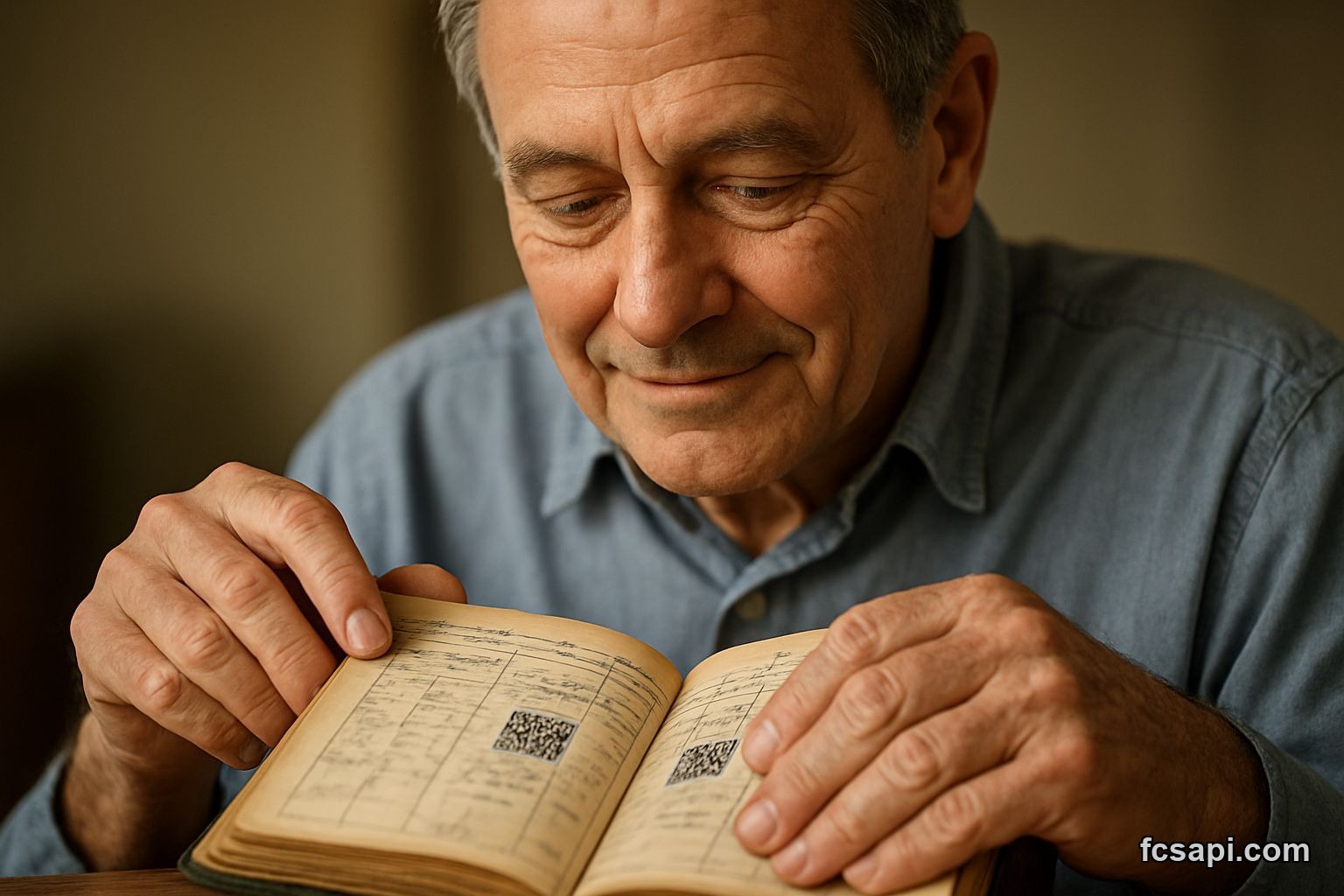 Experienced investor examining a ledger with RWA yield data and QR codes.