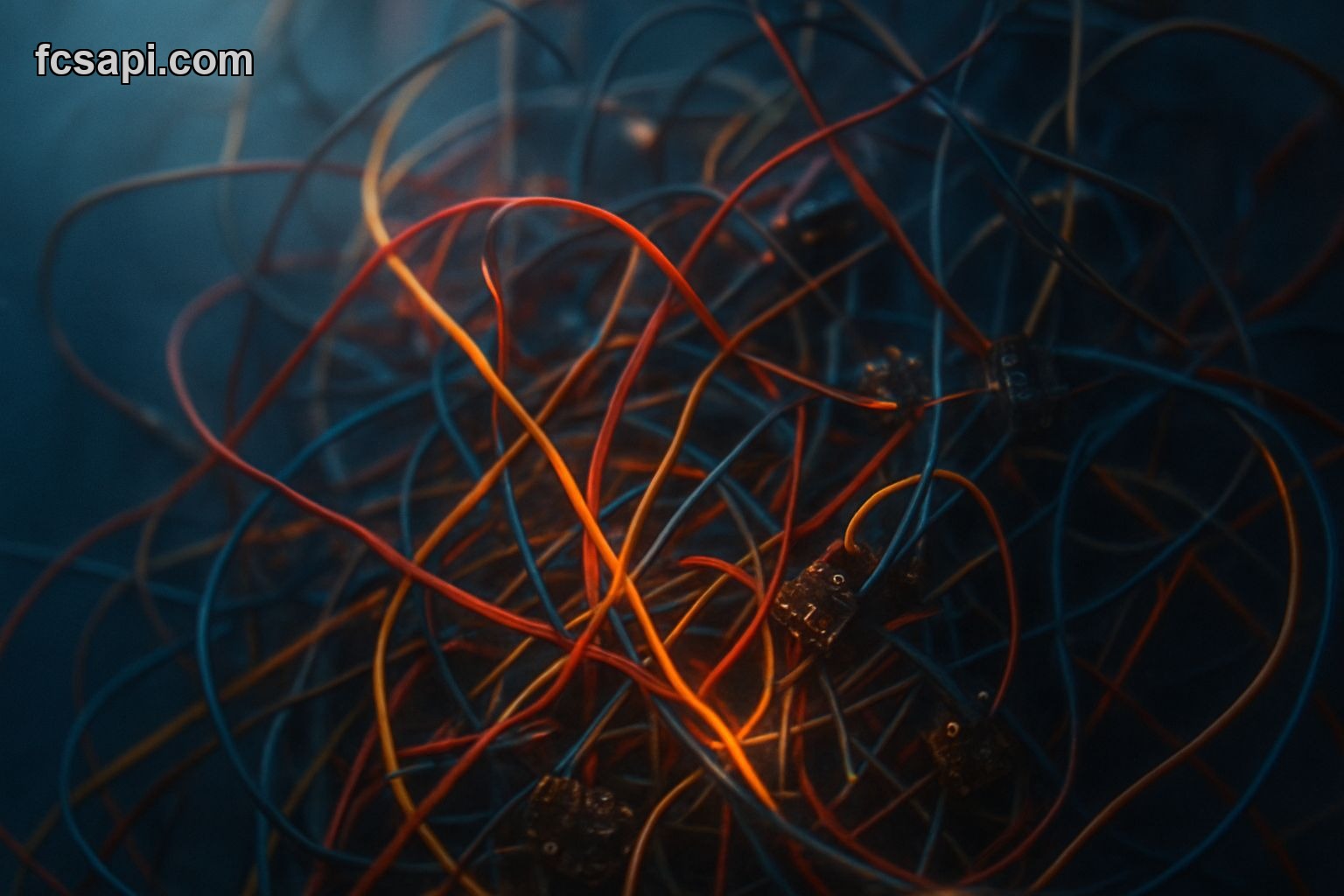 Tangled electrical wires, circuits, conflicting signals.