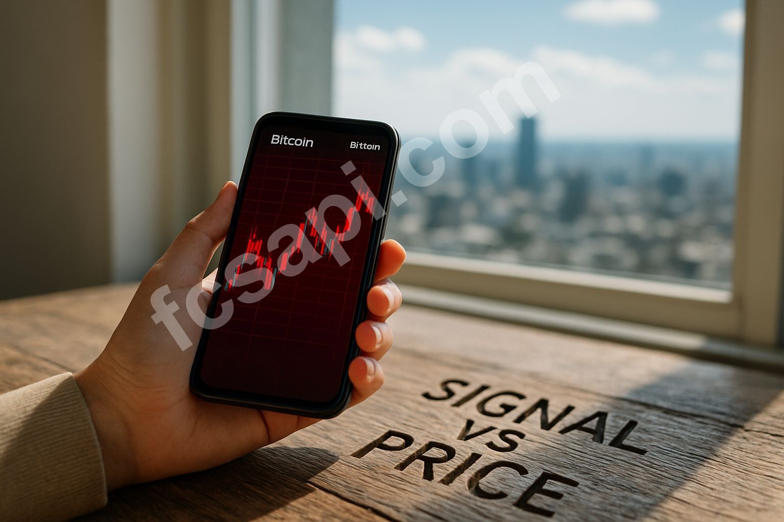 Bitcoin price chart at sixty-eight thousand showing sell signal analysis