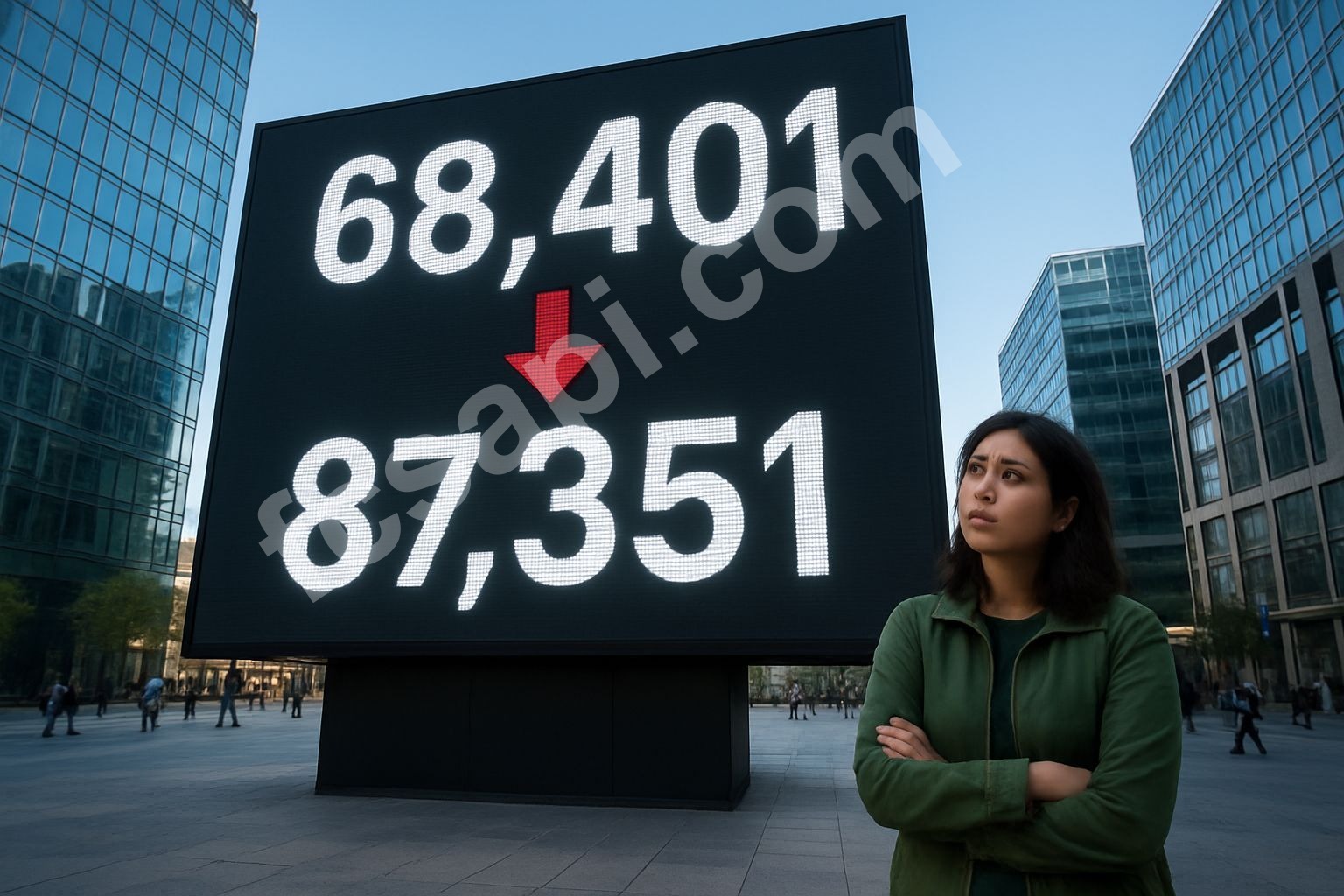 Bitcoin price gap between current and moving average displayed