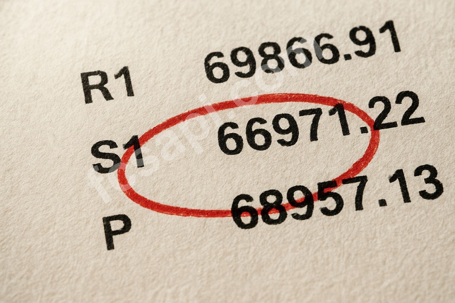 Bitcoin pivot point support and resistance levels close-up