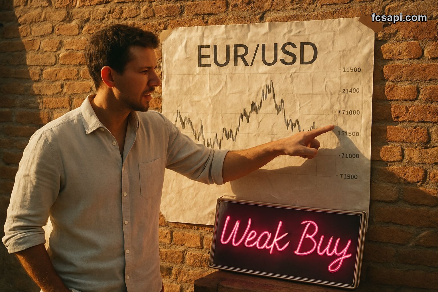 Trader analyzing EURUSD chart on Lisbon street