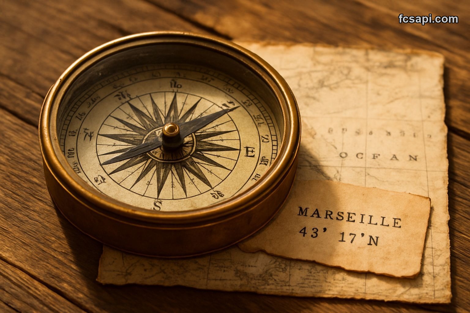 Antique compass on nautical chart for EURUSD direction