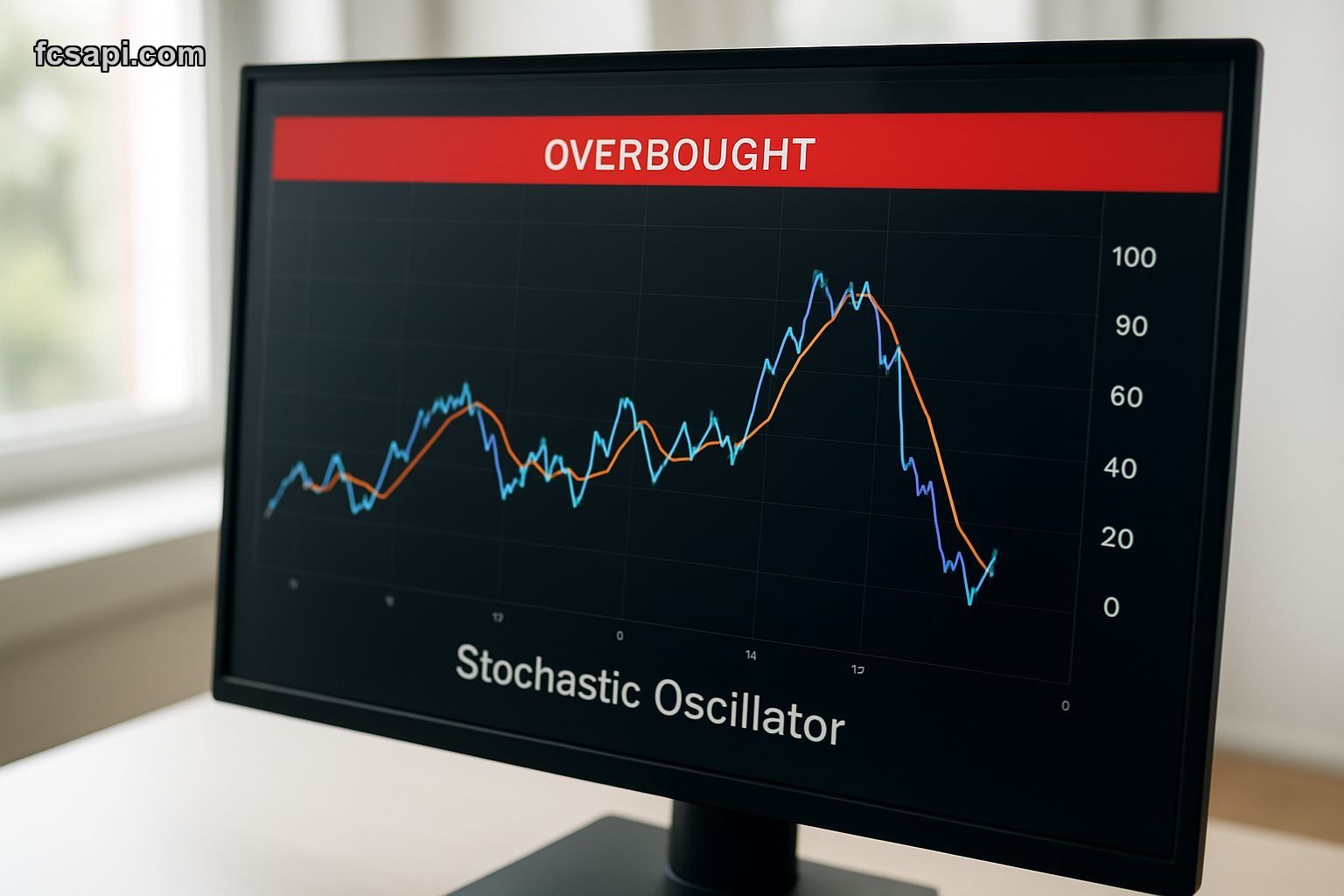Stochastic overbought indicator chart display