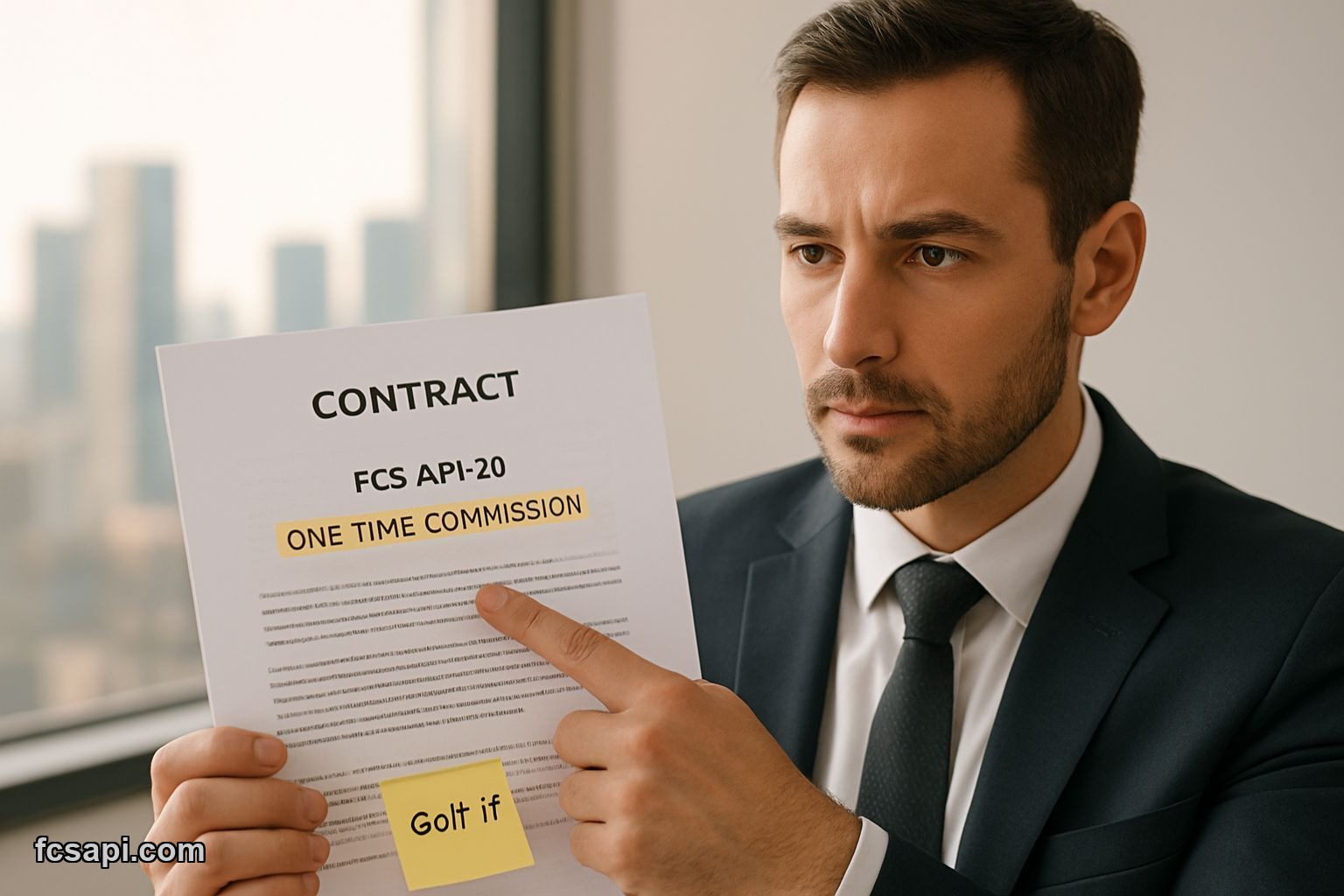 Worn paper with "One-Time Commission?" text on a wooden wall overlooking a bustling street market.