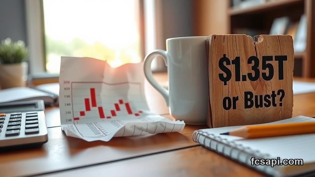 Market Cap BTC price chart analysis on desk with calculator