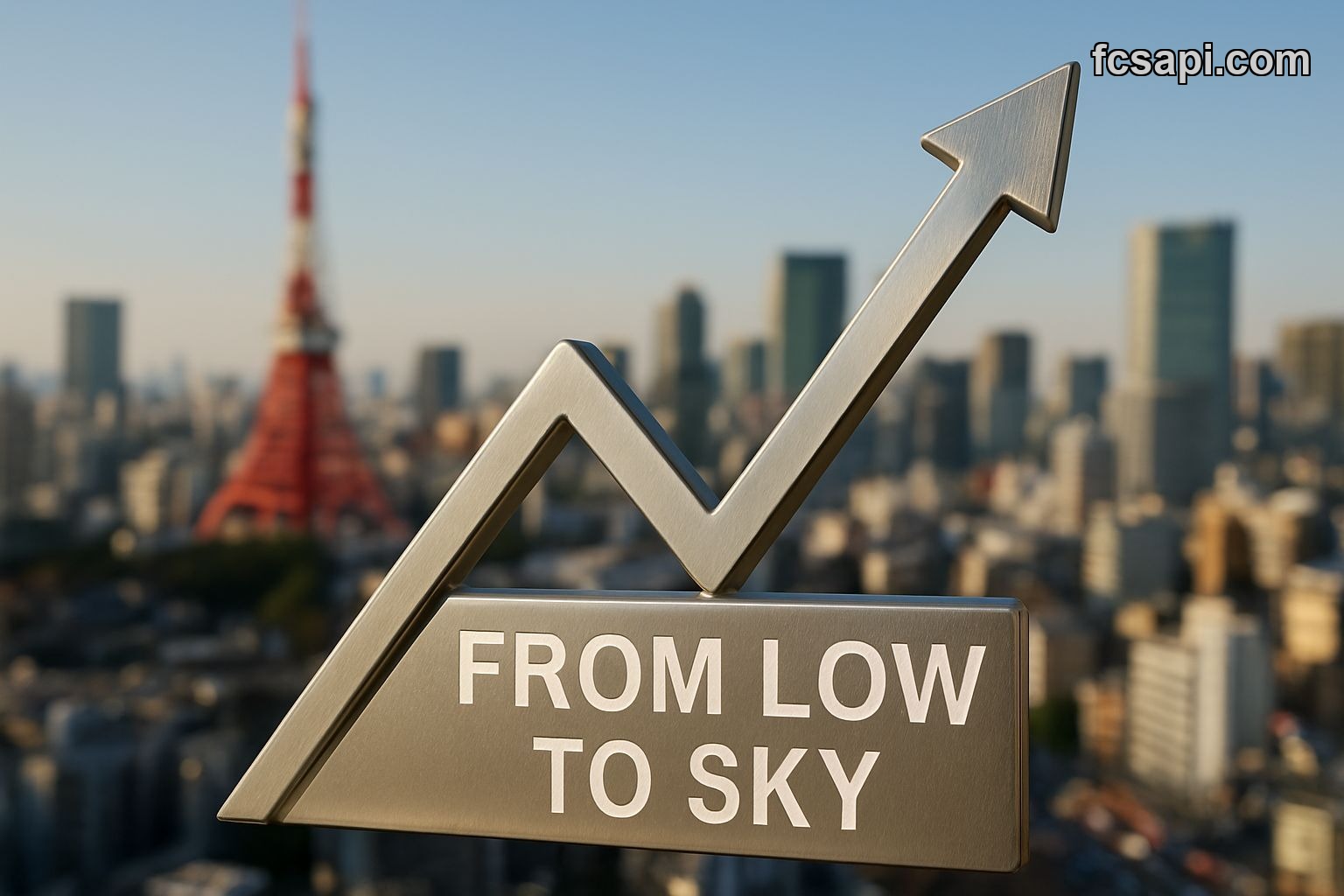 Market Cap STABLE3, $ price chart rising against city skyline.