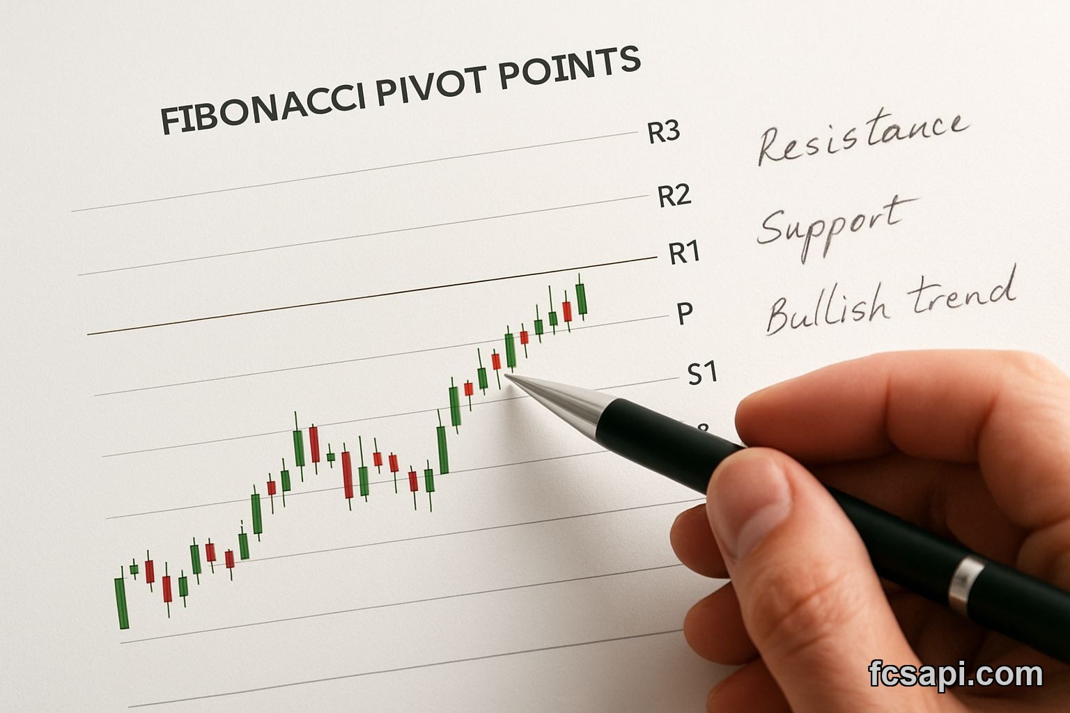 Fibonacci pivot points chart