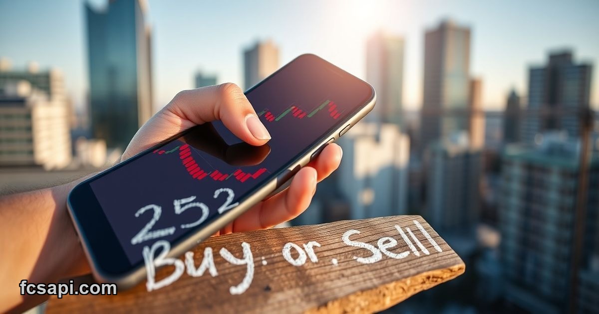 Apple Inc. stock chart analysis on iPhone display