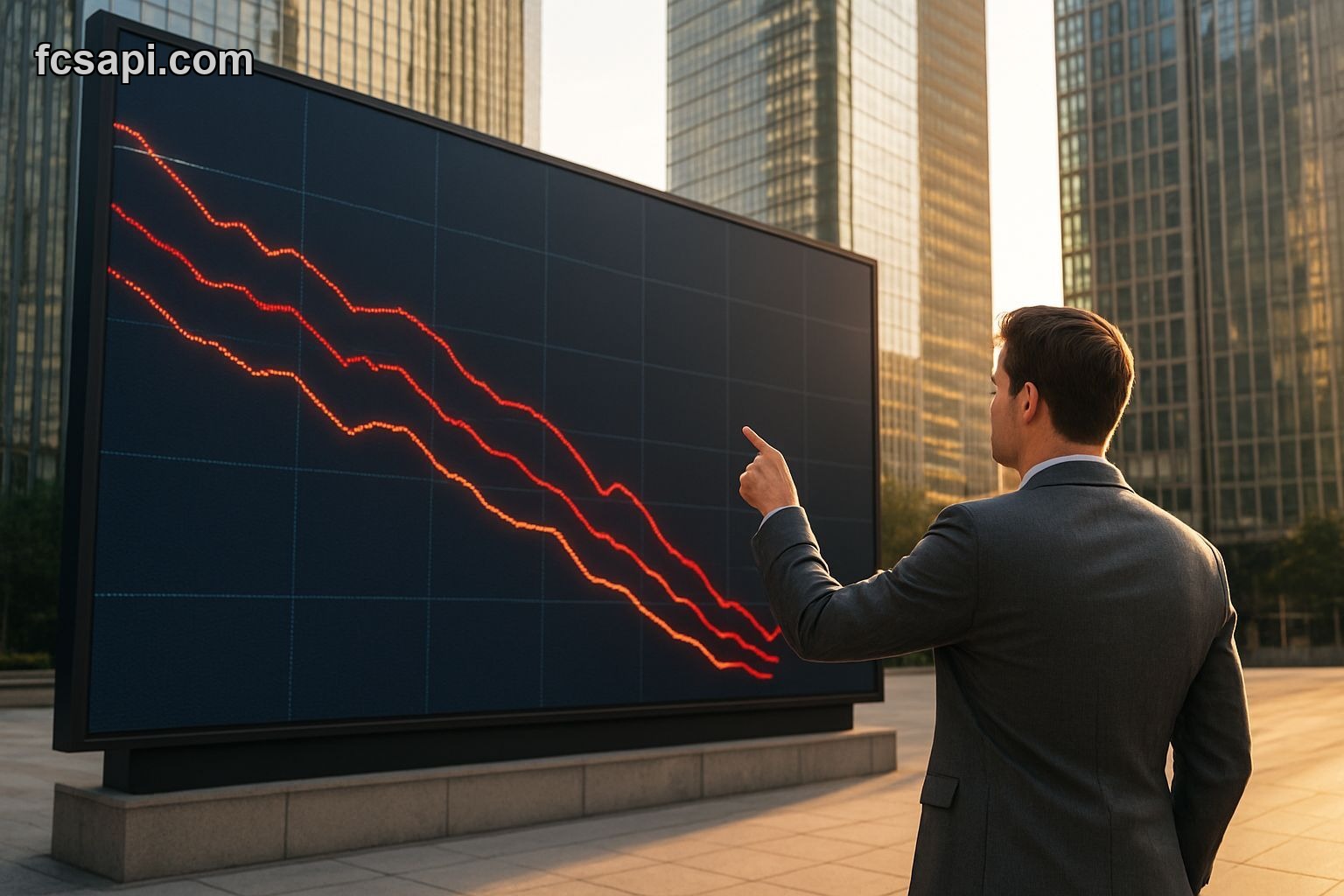 Moving average chart showing downward trend for Apple Inc. stock