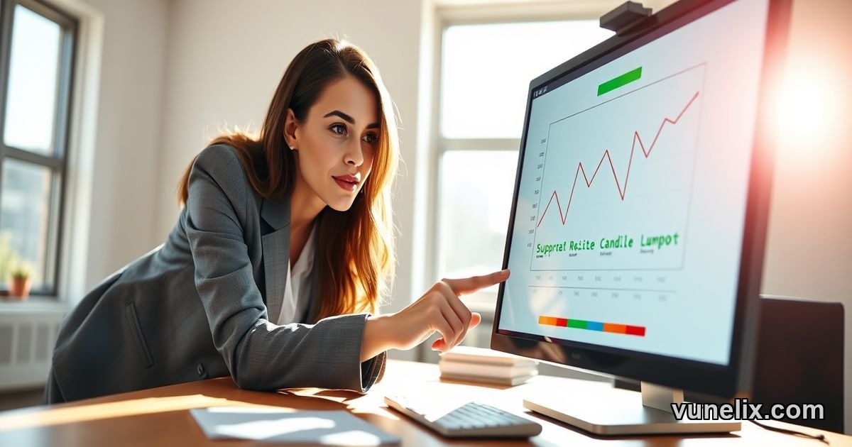 Trader using real-time pivot points widget on monitor display