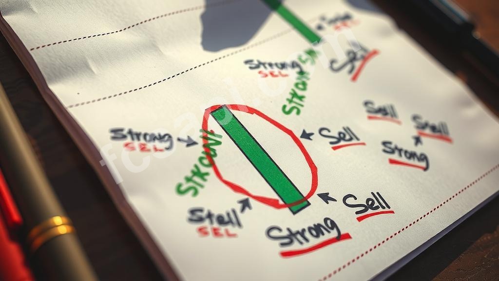 Green Bitcoin candle circled with "Strong Sell" notes.
