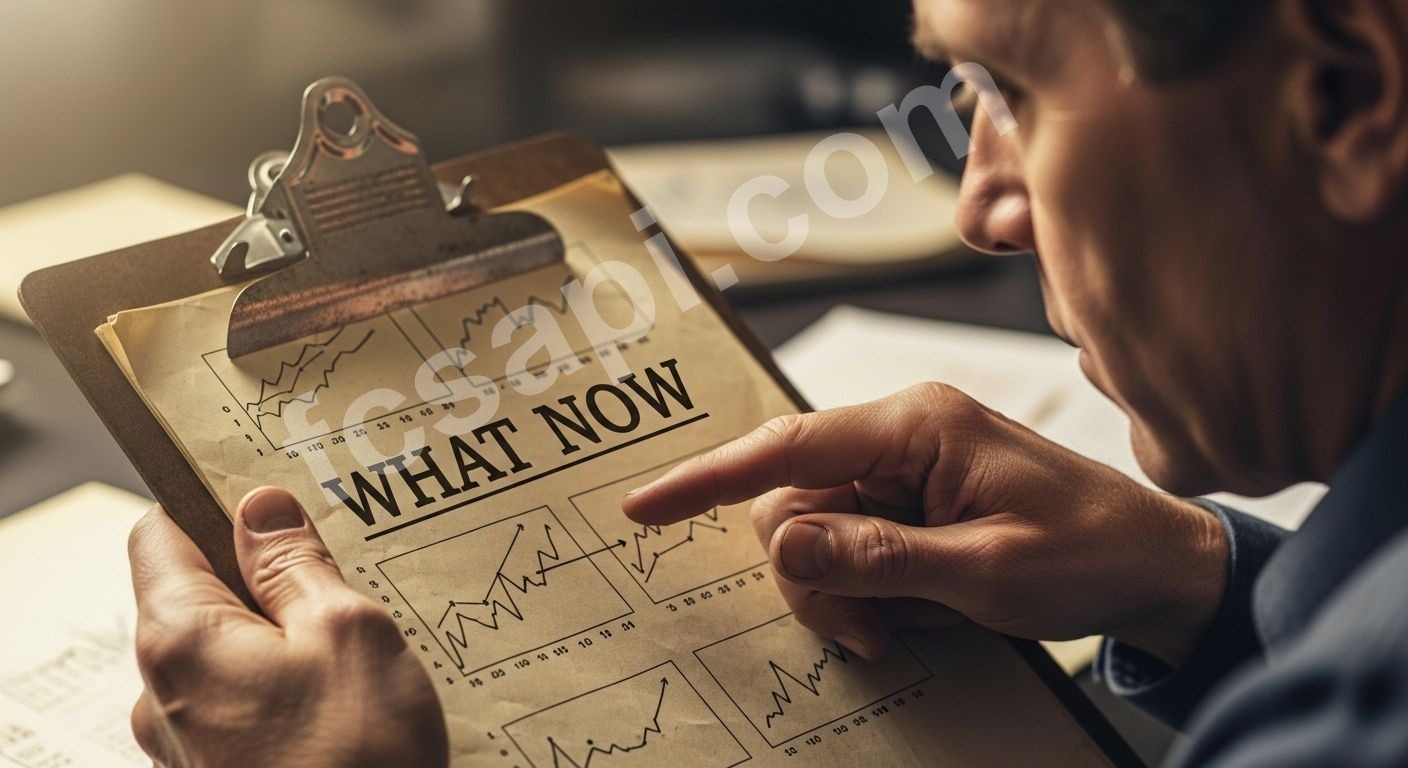 Analyst examining BNB data on a worn metal clipboard.
