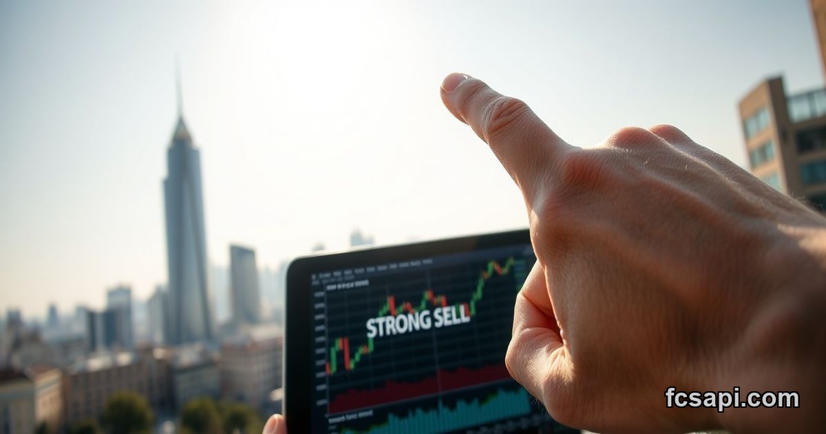 Person pointing at BNB chart with strong sell signal.