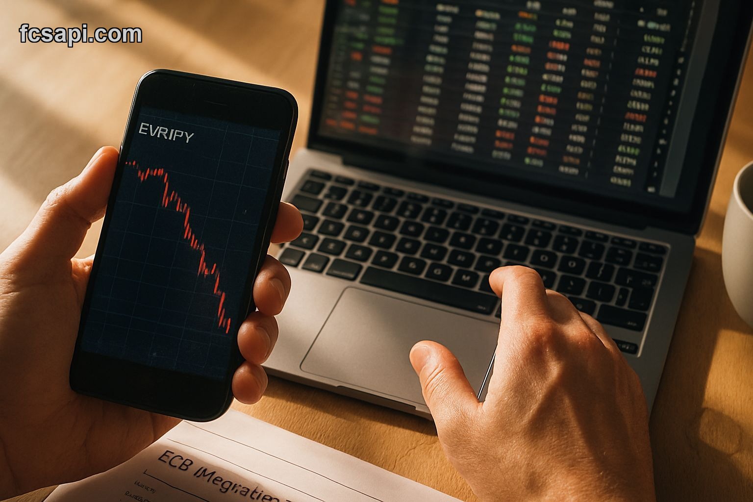 EUR/JPY price divergence trading analysis on mobile and laptop