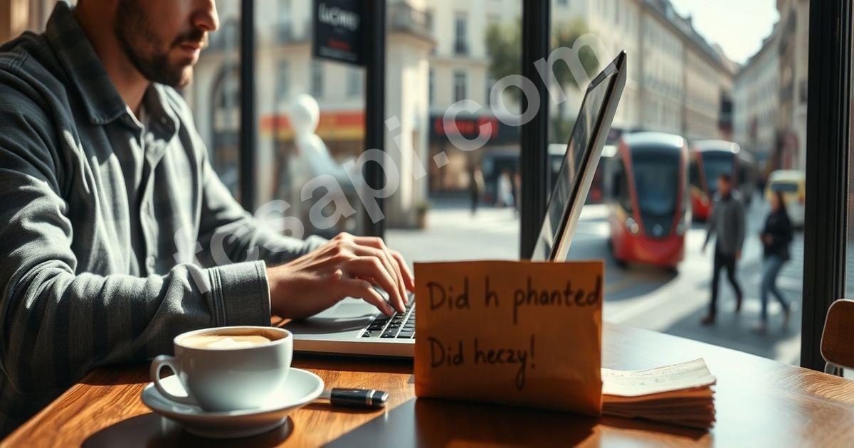 Engineer in cafe thinking about FCS API rate limits.