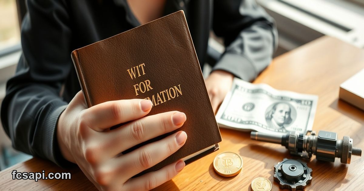 Gold coin and dollar bill with confirmation notebook