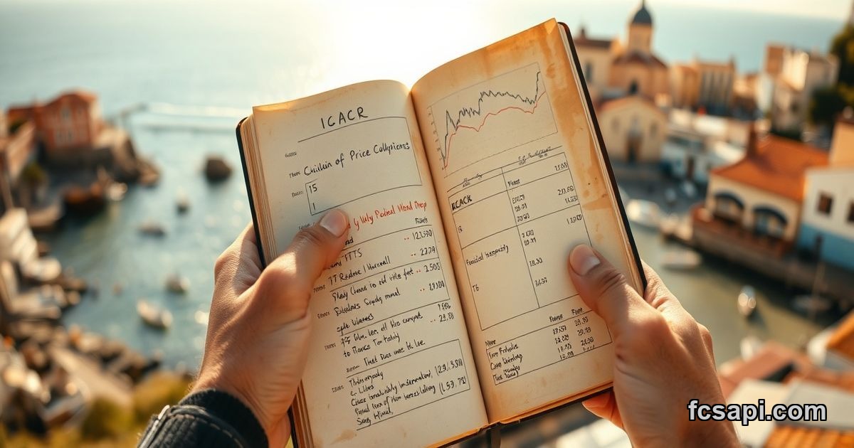 Hands holding financial journal with Market Cap 2Z, $ charts.