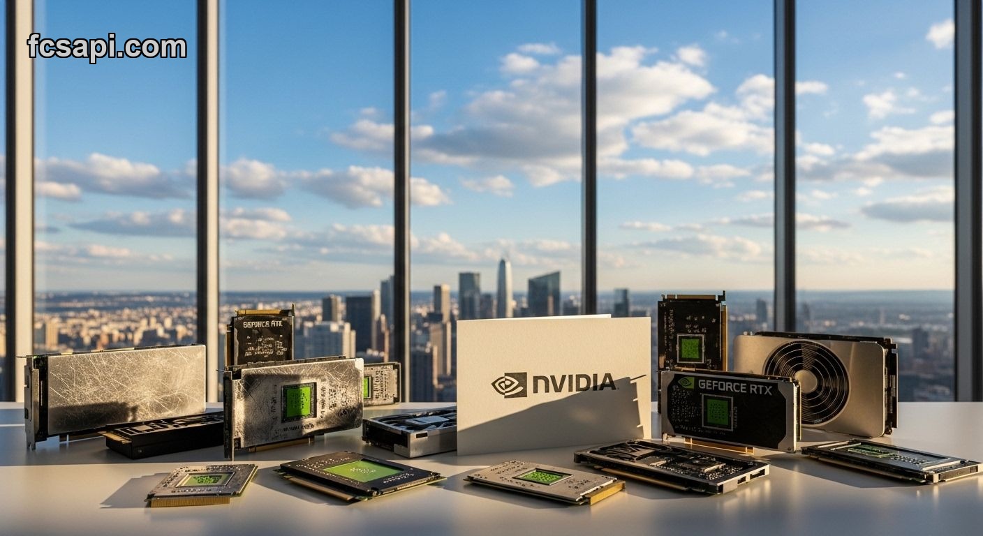 NVIDIA Corporation GPU chips on desk with price analysis text