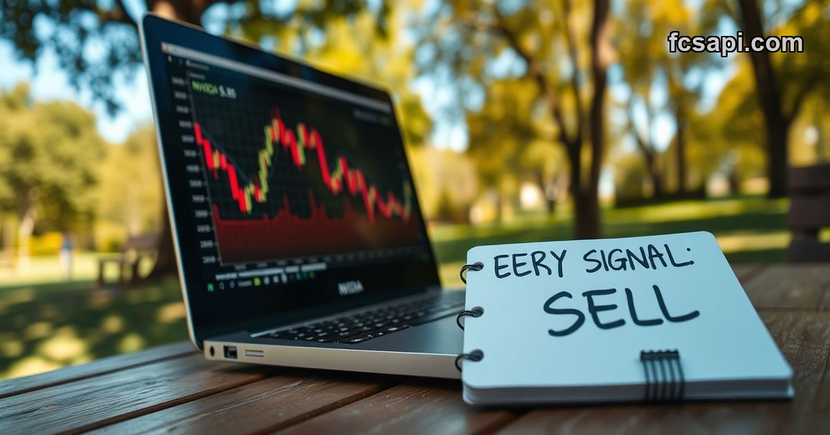 NVIDIA Corporation stock chart with sell signals analysis
