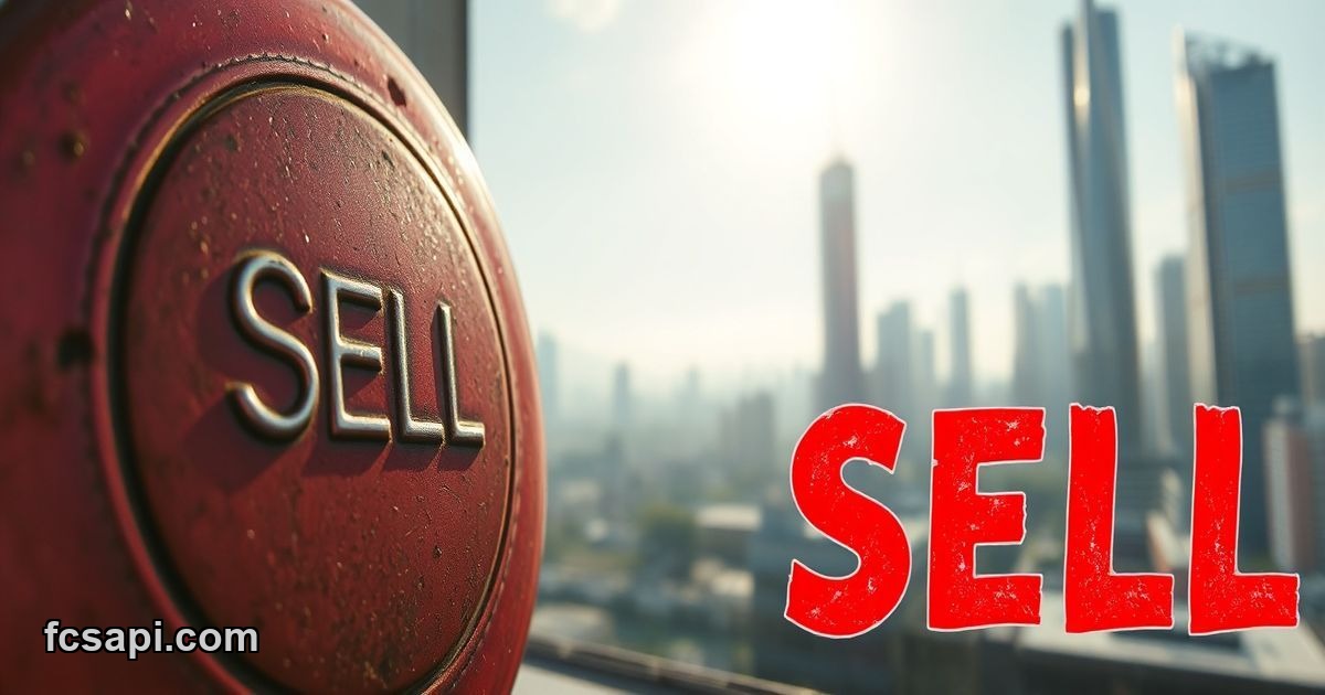 Red "SELL" button, Apple Inc. prediction.