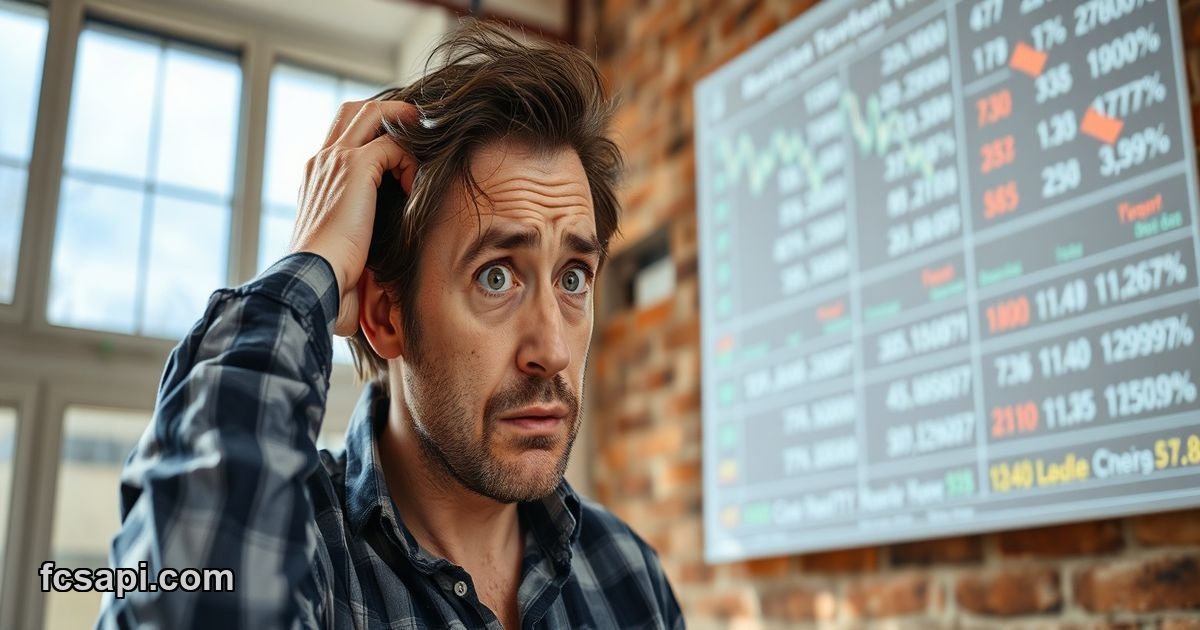 Confused analyst looking at conflicting market data.