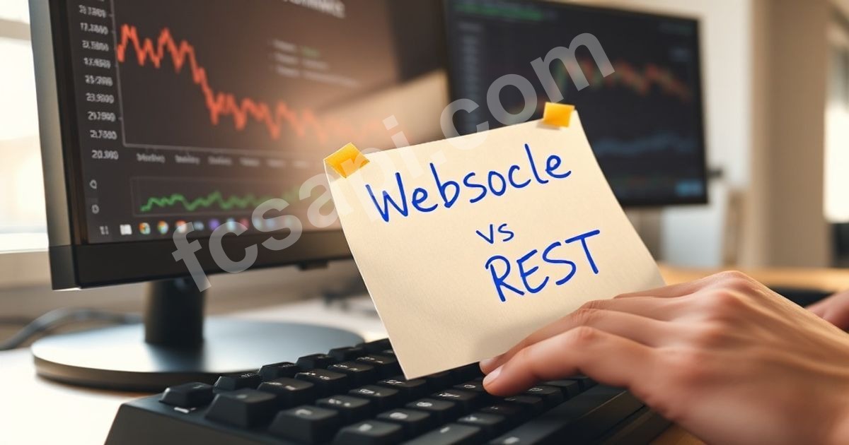 Developer comparing WebSocket and REST API for crypto dominance tracking