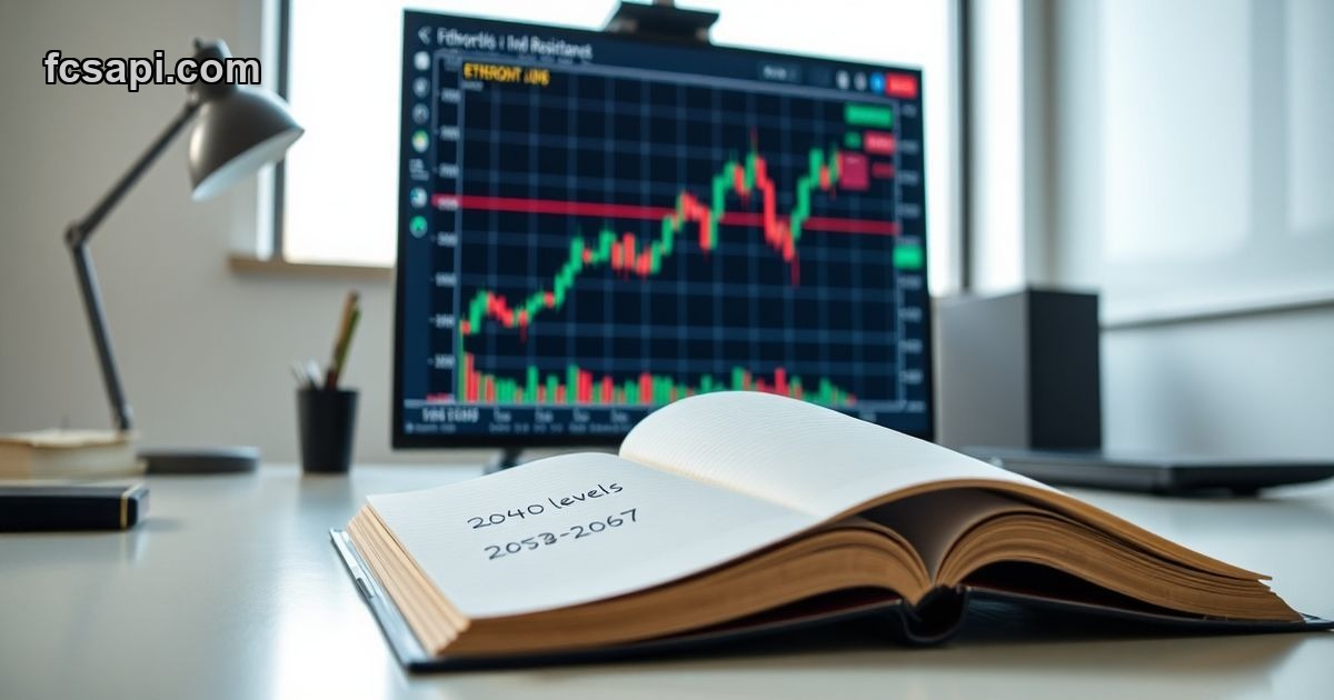 Ethereum support resistance levels with pivot points displayed on screen