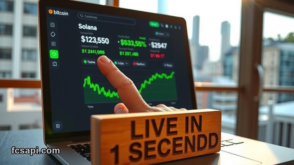 Real-time crypto price tracker dashboard showing live Bitcoin prices