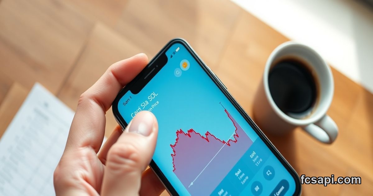 Solana price tracking app real-time crypto data mobile screen