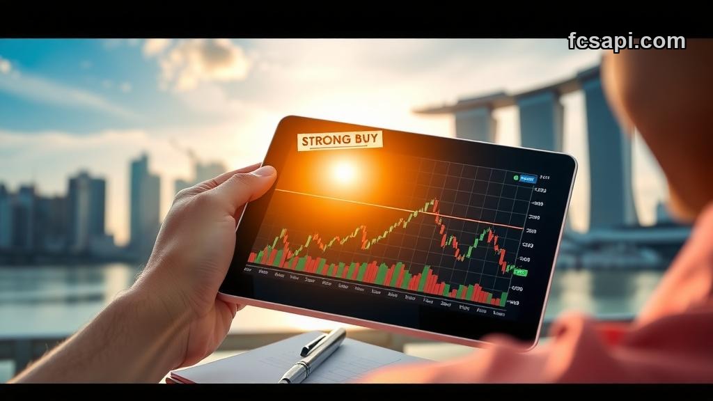 United Overseas Bank Limited stock market graph on tablet