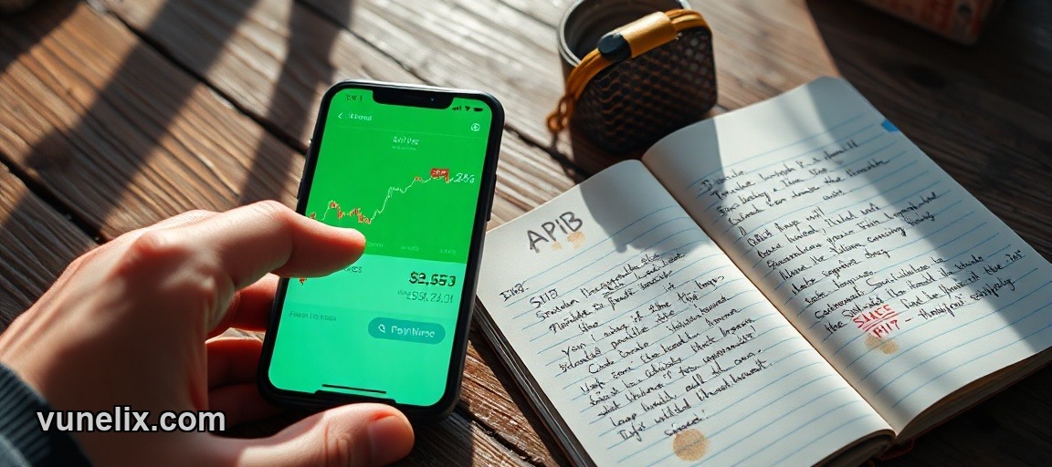 Developer tracking SHIB meme coin price on smartphone with API data